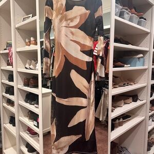 Flying Tomato Black and Brown Long Sleeve Dress